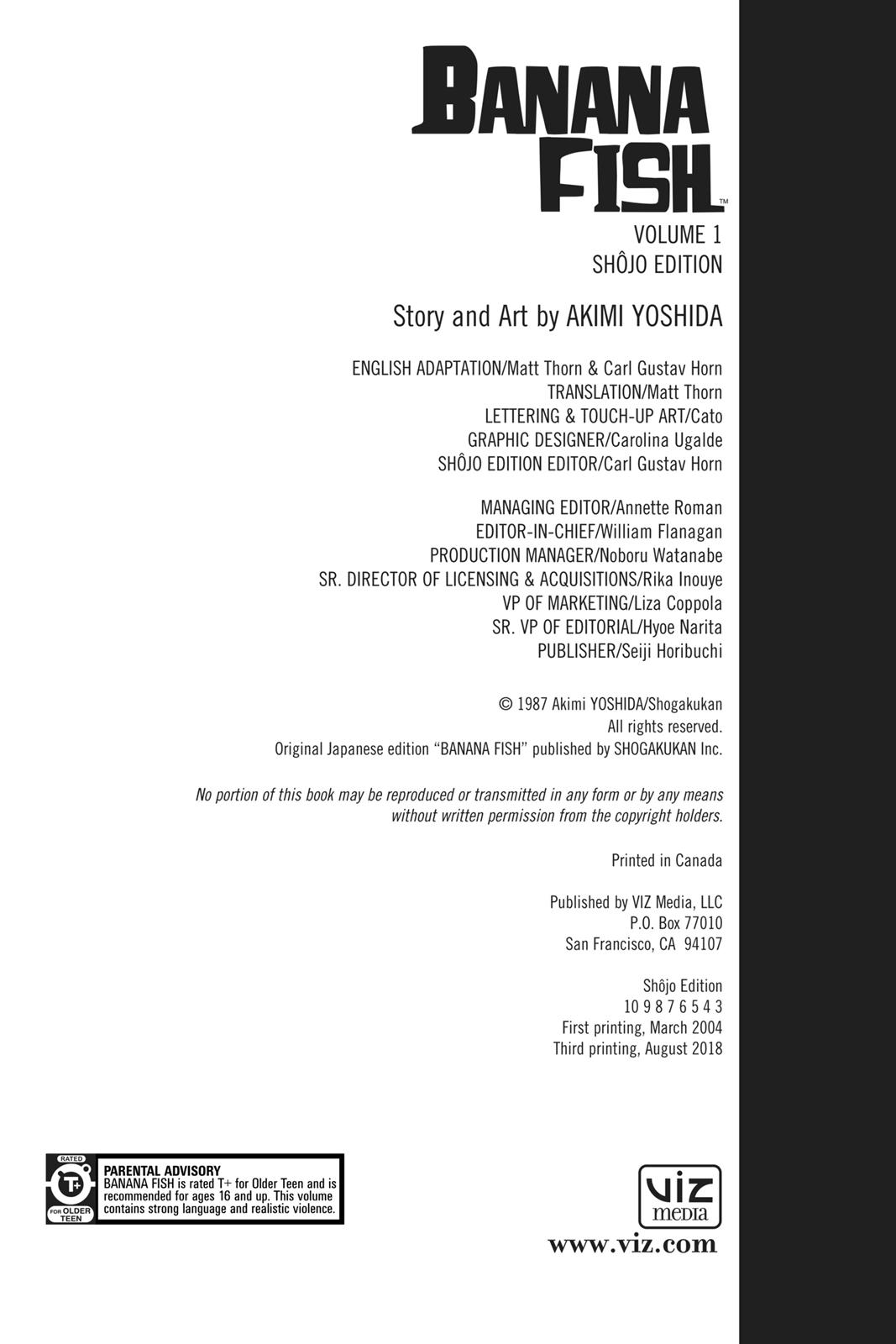 Banana Fish Chapter 1