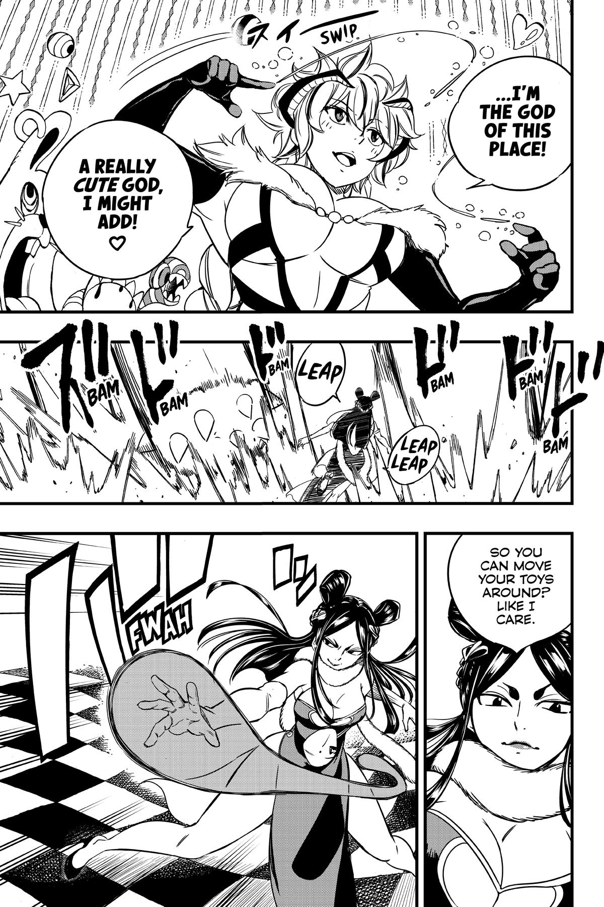 [Argumentação] Fairy Tail: Minerva ainda possui velocidade para acompanhar a velocidade da Erza.  Luso Signário conseguiu barrar a velocidade da Erza. 0132-007