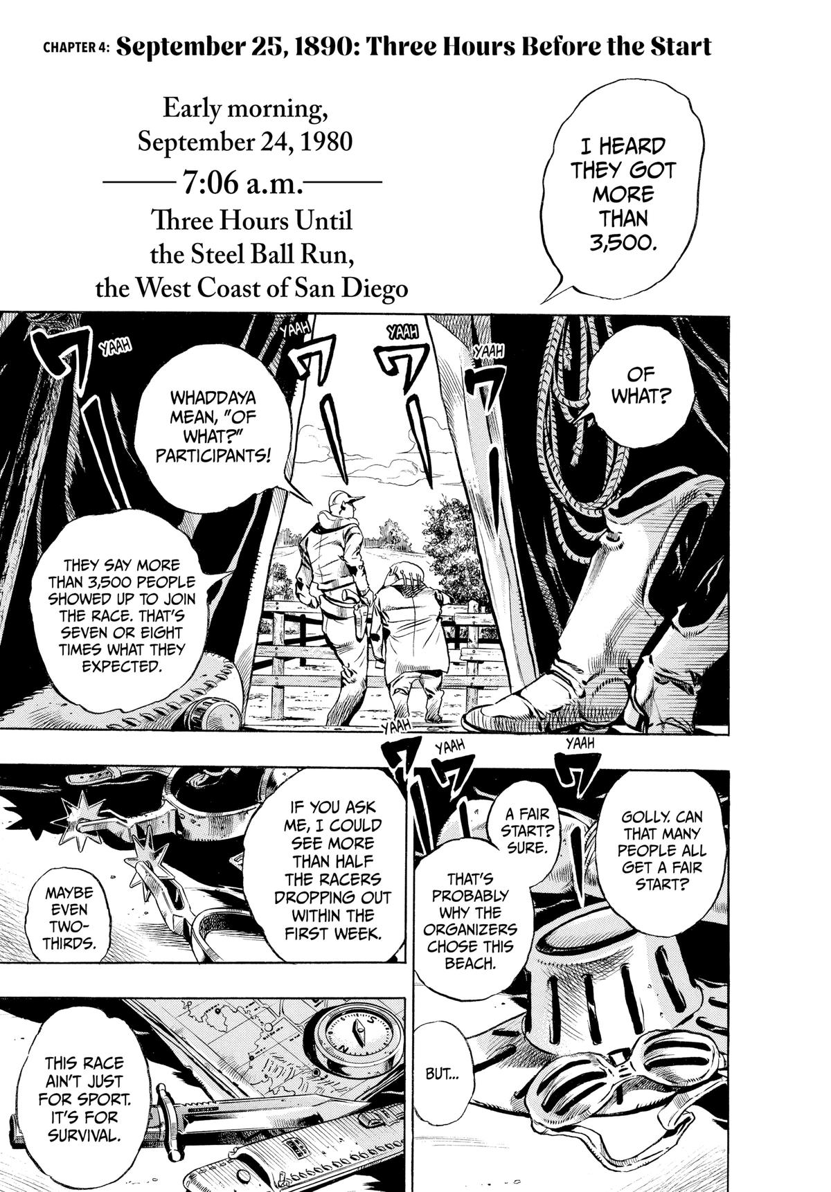 Steel Ball Run Chapter 4 - Page 1 - Steel Ball Run manga Chapter 4 manga